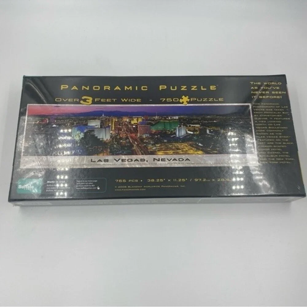 NIB NWT Buffalo‎ Games Panoramic Puzzle Las Vegas, Nevada 750 Puzzle